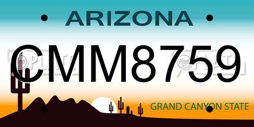 CMM8759 Arizona License Plate