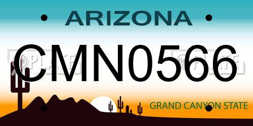 CMN0566 Arizona License Plate