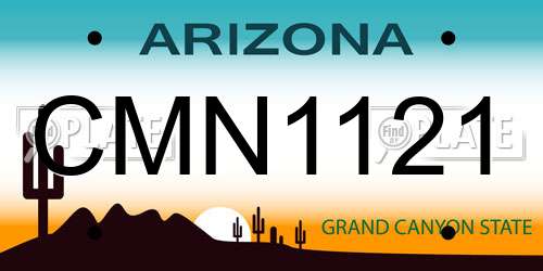CMN1121 Arizona License Plate