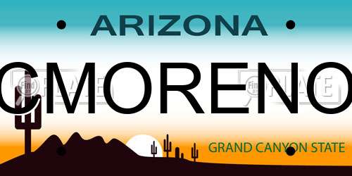 CMORENO Arizona License Plate