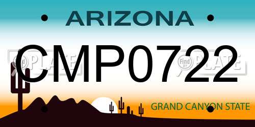 CMP0722 Arizona License Plate