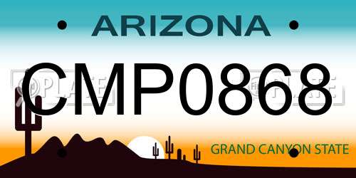 CMP0868 Arizona License Plate