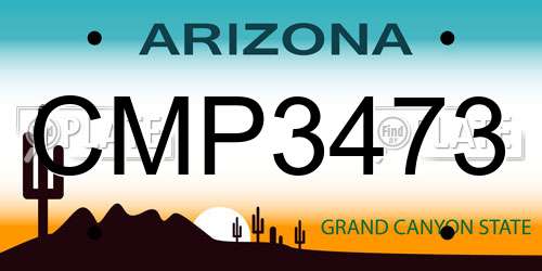 CMP3473 Arizona License Plate