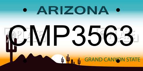 CMP3563 Arizona License Plate