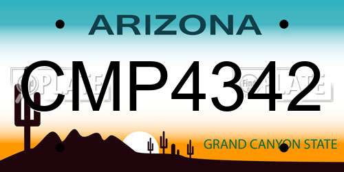 CMP4342 Arizona License Plate