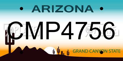 CMP4756 Arizona License Plate