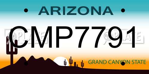 CMP7791 Arizona License Plate