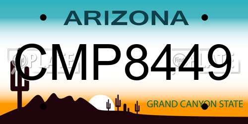 CMP8449 Arizona License Plate
