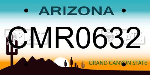 CMR0632 Arizona License Plate