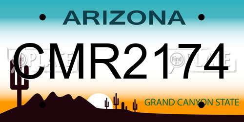 CMR2174 Arizona License Plate
