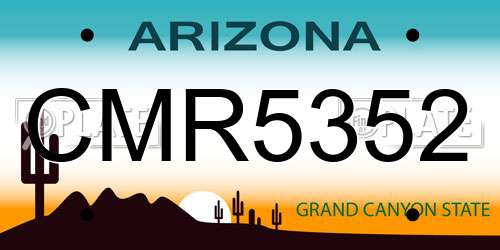 CMR5352 Arizona License Plate