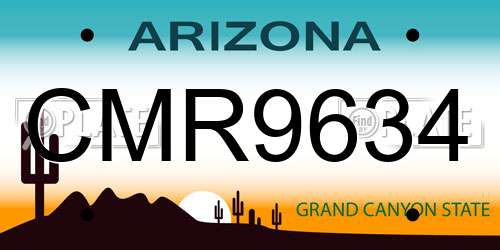 CMR9634 Arizona License Plate
