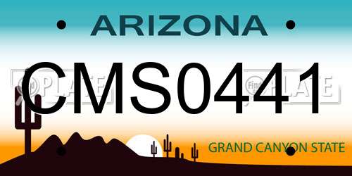 CMS0441 Arizona License Plate
