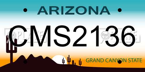 CMS2136 Arizona License Plate