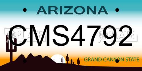 CMS4792 Arizona License Plate
