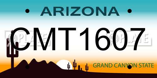 CMT1607 Arizona License Plate