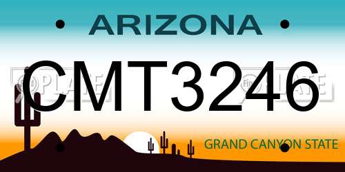 CMT3246 Arizona License Plate