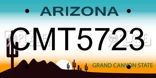CMT5723 Arizona License Plate