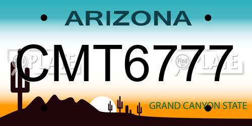 CMT6777 Arizona License Plate