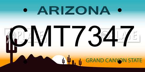 CMT7347 Arizona License Plate