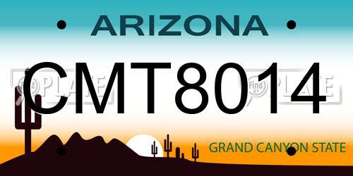 CMT8014 Arizona License Plate