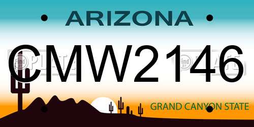 CMW2146 Arizona License Plate