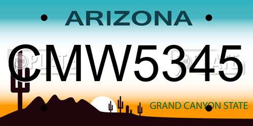 CMW5345 Arizona License Plate
