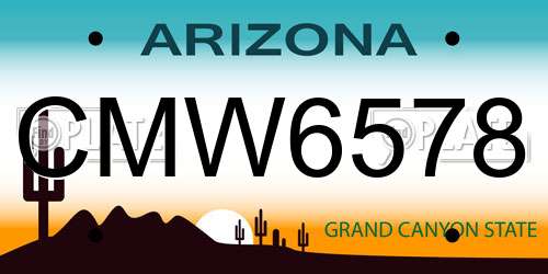 CMW6578 Arizona License Plate