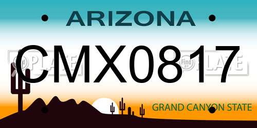 CMX0817 Arizona License Plate