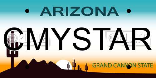 CMYSTAR Arizona License Plate