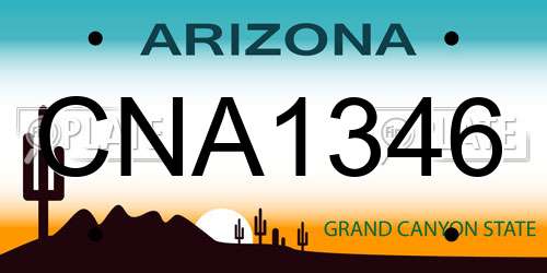 CNA1346 Arizona License Plate