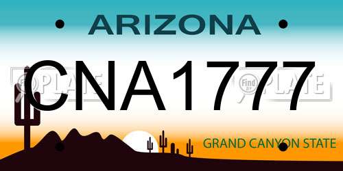 CNA1777 Arizona License Plate
