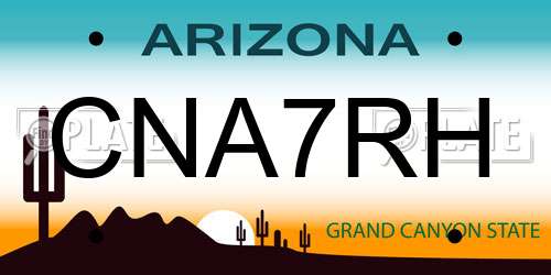 CNA7RH Arizona License Plate