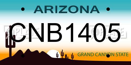 CNB1405 Arizona License Plate