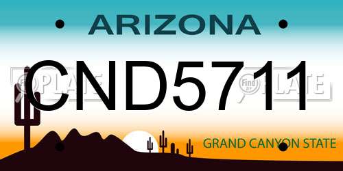 CND5711 Arizona License Plate