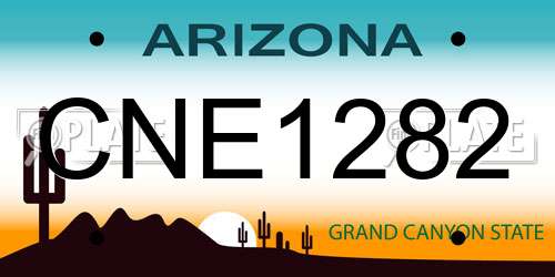 CNE1282 Arizona License Plate