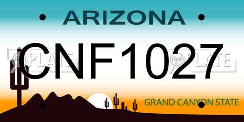 CNF1027 Arizona License Plate