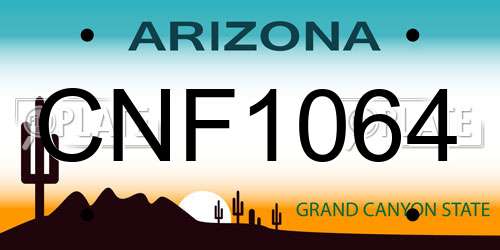 CNF1064 Arizona License Plate
