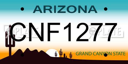 CNF1277 Arizona License Plate