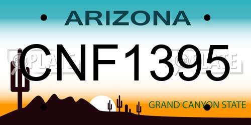 CNF1395 Arizona License Plate