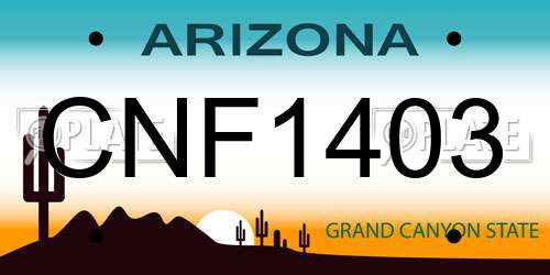 CNF1403 Arizona License Plate