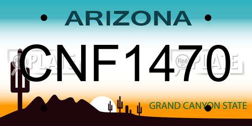 CNF1470 Arizona License Plate