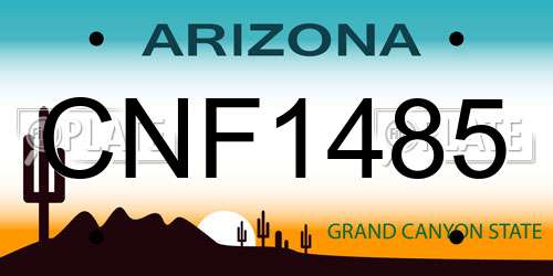 CNF1485 Arizona License Plate