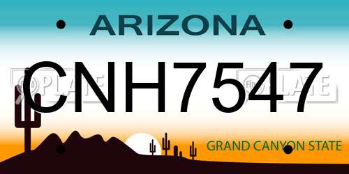 CNH7547 Arizona License Plate