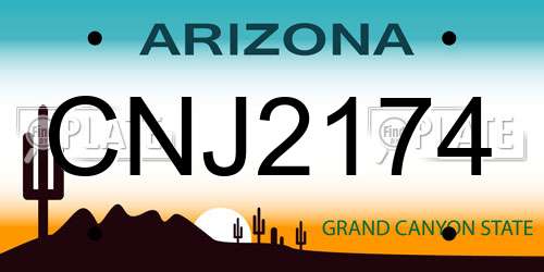 CNJ2174 Arizona License Plate