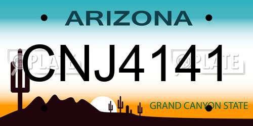 CNJ4141 Arizona License Plate