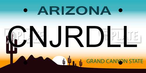 CNJRDLL Arizona License Plate