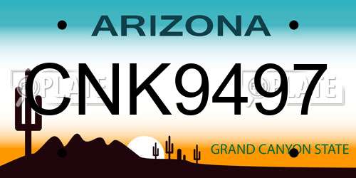 CNK9497 Arizona License Plate