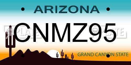 CNMZ95 Arizona License Plate