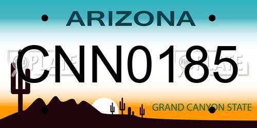 CNN0185 Arizona License Plate